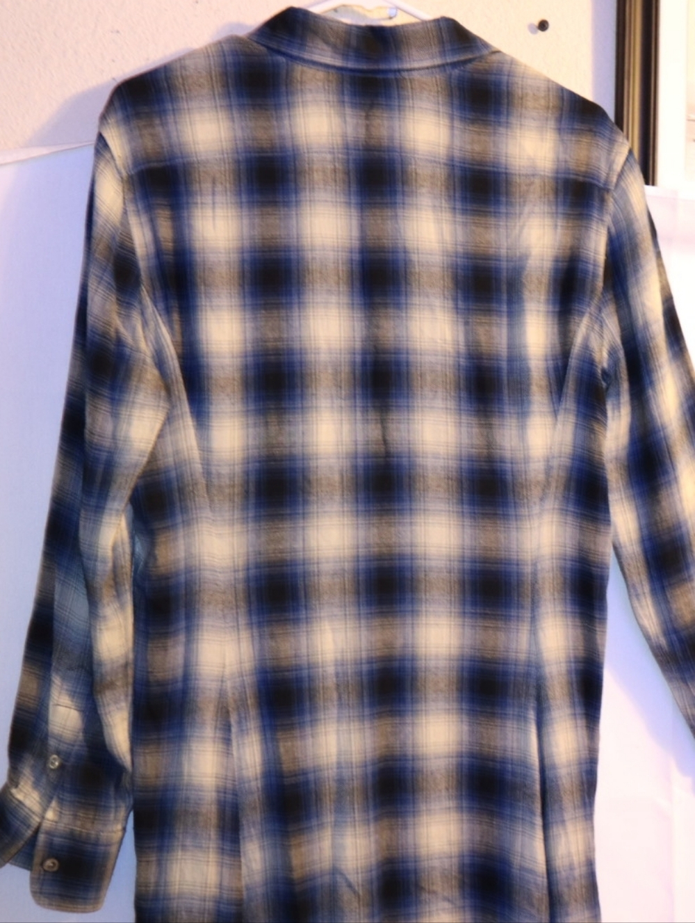Polo Ralph  Stephanie Lauren Plaid Twill Shirt Dress Blue Plaid Size 8 - Picture 11 of 12